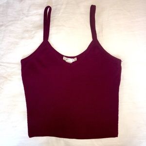 Maroon Cropped Tank Top